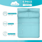DREAMCARE Full Size Sheets - 6 pcs Breathable Cooling Sheets Full Size Bed - Image 3