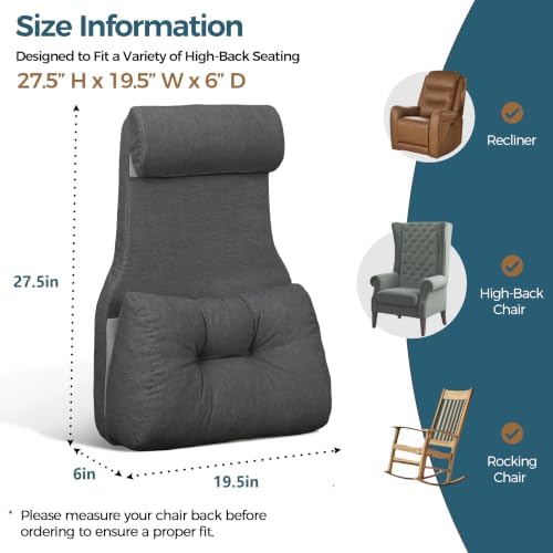 Shinnwa Adjustable Lumbar Support Pillow for Recliner with Headrest - Image 5