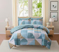 Geometric Comforter Set Full Size with Sheets Bed in a Bag – Deep Pocket Fitted Sheet with Elastic Corners, Cozy Comforter, Pillowcases & Shams – Soft Microfiber All Season Bedding – Machine Washable by SweetHomeCollection