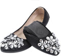 KUNWFNIX Women Ballet Flats Rhinestone Wedding Ballerina Shoes Foldable Sparkly Comfort Slip on Flat Shoes by KUNWFNIX