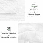 Exclusivo Mezcla Reversible Twin Quilt Bedding Set, White - Image 5