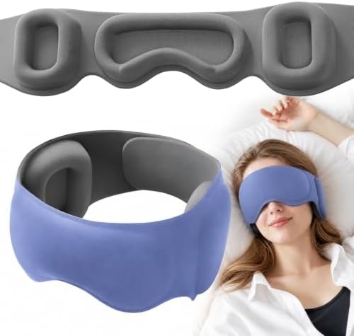 CLOZIA Weighted Sleep Mask, Eye Mask with Sleep Ear Muffs, Deep 3D Cups by CLOZIA