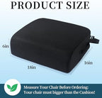 MABOZOO Extra Thick Chair Cushions,Office Chair Booster Seat Cushion to Raise Seat Height for Pain Relief,18 x 16 x 6 inch Non Slip Memory Foam Thick Cushion with Carry Handle（Black） - Image 4