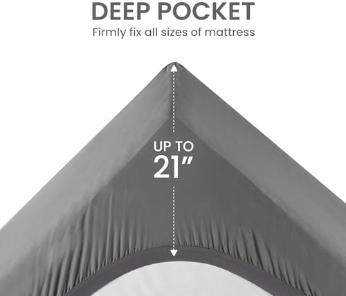 SLEEP ZONE Cooling Twin Mattress Topper for Single Bed, Premium Zoned Cool Mattress Pad Cover, Padded Mattress Protector Breathable Washable, Deep Pocket 8-21" (Grey, Twin, 39 x 75) - Image 5