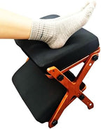 Adjustable Rubber Wood Foot Rest Under Desk - Double Layer Ergonomic Foot Pad with 2-Top & 3-Bottom Angle Adjustment, Soft Cushion for Office, Home, Gaming & Travel by FleiSleep