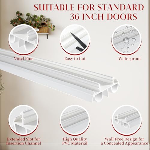 2 Pcs 36" White Double Bubble Kerf Door Sweep - Image 3