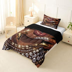 Erosebridal Black Woman Comforter Set African American Toddler Bedding Set for Teens Adult Afro Black Female Duvet Insert Glitter Artwork Magical Bed Set Room Decor (1 Comforter, 1 Pillowcase) - Image 3