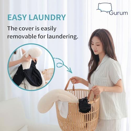 Hooded Travel Pillow – Natural Latex Neck Support with Privacy Hood, Side Pocket & Tencel Cover for Airplane & Long Flights | Gurum™ - Image 7