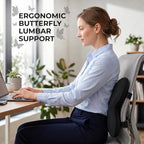Butterfly Lumbar Support Pillow for Car and Chair, Black - Image 2