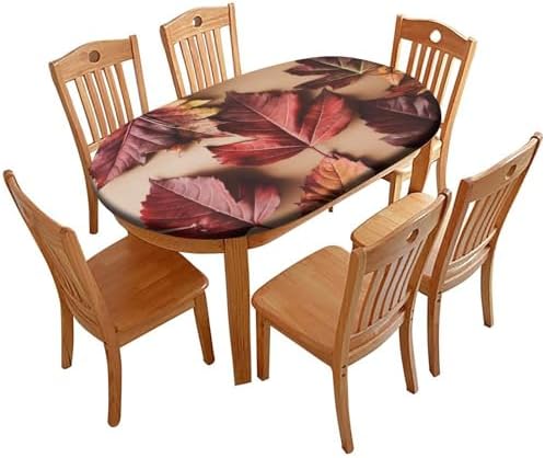 Oval Table Cloths, Plaid Pattern Printed on Fitted Oval Tablecloth with Elastic, for Parties & Celebrations Holiday Dinners, Fits for 52" x 70" Oval Tables by tablecovertablecloth