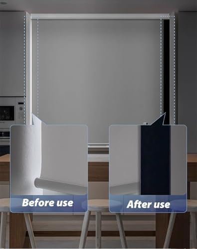 Blackout Window Shade Light Block Strip, 2Pcs Light Gap Blockers for Home Theaters/RV, 165cm (65inch) Light Blocking Side Tracks, Effective Light Control, Easy Installation,Black 2pcs,165cm/ - Image 2