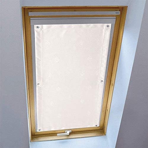 Portable Travel 100% Window Blackout with Suction Cups Thermal Insulated Waterproof Blackout Blind Sun Shade for Window Car Skylight Ceiling 37 x 36 Inch Embossing Geometric Beige by Liveinu