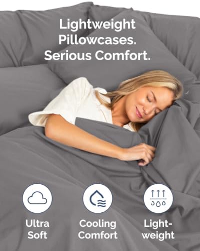 Queen Pillow Cases - 8 Pack Soft Pillowcase Covers - 20" x 30" (Dark Grey) - Image 3