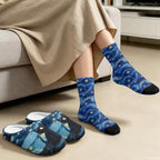 Womens Fuzzy Slipper with Socks Warm Cozy House Slipper and Socks Set Plush Winter Shoes for Indoor - Image 4