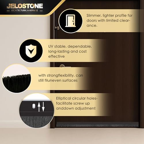 2 Pack – 42'' Premium Aluminum Door Sweep with Nylon Brush, Seals Gaps Up to 5/8", Dark Bronze Anodized Aluminum Door Sweep, UL Fire-Certified, and Built for Long-Term Performance, JS-NB161 - Image 4