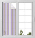 Window Privacy Film Frosted, Purple Brown Striped Static Cling Door Window Covering, Modern Farmhouse Vertical Stripes UV Blocking Windows Film for Office, Hotel, Bedroom, 29.5 x 78.7 Inches by Unknown