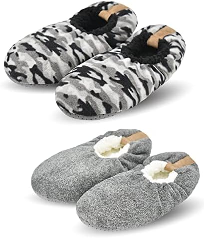 Panda Bros Men’s Slipper Socks, Soft Warm Non-Slip Indoor House Slippers by Panda+Bros