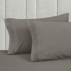 Mocassi Full Size 4-Piece Bed Sheet Set - 1800 Premium Hotel Quality Microfiber 18-24 Inches Extra Deep Pocket Fitted Sheet- Luxury Soft, Breathable, Wrinkle, and Fade Resistant, Gray - Image 6