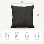 Outdoor Throw Pillow Set of 2 with Inserts, Outdoor Lumbar Pillow Water Resistant for Patio Furniture, 18x18 Inch Outdoor Pillows with Removable Zipper Cover - Image 6
