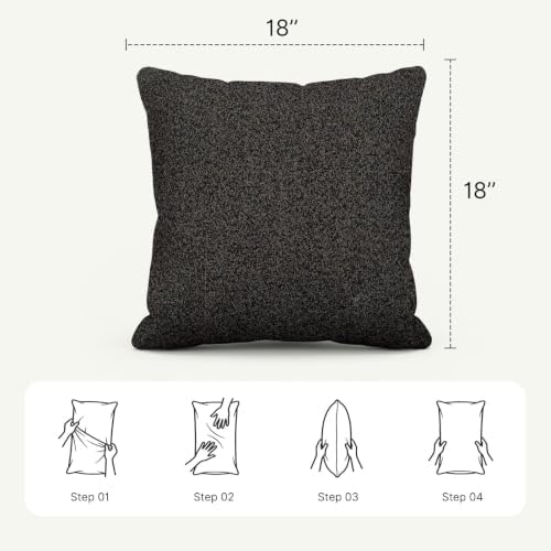 Outdoor Throw Pillow Set of 2 with Inserts, Outdoor Lumbar Pillow Water Resistant for Patio Furniture, 18x18 Inch Outdoor Pillows with Removable Zipper Cover - Image 6