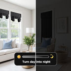 RYB HOME 2 Panels 100% Blackout French Door Curtains Set of 2 - W26 x L72, Black - No Drill Door Window Curtains Thermal Insulated Privacy Assured Shades for Front Entrance - Image 6