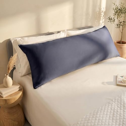 Bioweaves 100% Organic Cotton Body Pillow Cover for Body Pillowcases 300 Thread Count Soft Sateen Weave GOTS Certified with Zipped Closure - 21" x 54", Mineral, Pack of 2 - Image 2