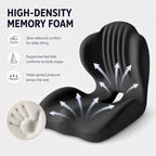 Ergonomic Memory Foam Seat Cushion, L Shaped Lumbar Support Pillow with Tailbone Relief, Orthopedic Chair Pad for Office, Car, Gaming Chair, Travel (Black) - Image 4