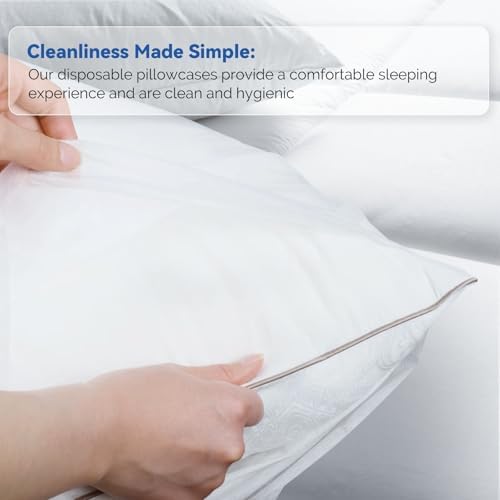 JMU 600PCS Disposable White Pillow Case 21" x 30", Tissue/Poly Single Use Pillowcases Medical - Image 2