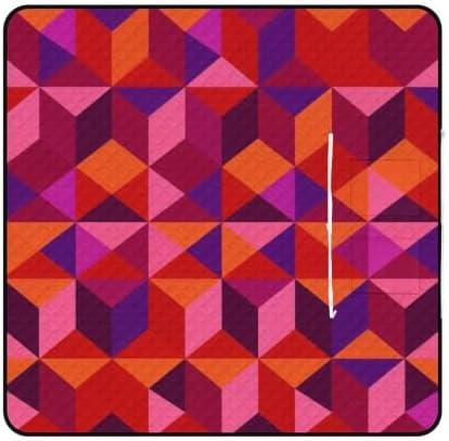 Large Waterproof Picnic Blankets Abstract Pattern Pink Red 78.7"x78.7" by Unknown