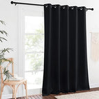 NICETOWN Black Out 110 inch Curtain for Sliding Door, Grommet Thermal Insulated Blackout Curtain Window Treatment Sound Reducing for Bedroom/Living Room, W66 x L110, 1 Panel - Image 2
