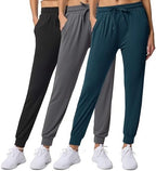 3 Pack Women's Joggers Sweatpants Lounge Pants Yoga Workout Pajama Pockets by RealEssentials