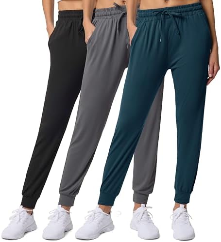 3 Pack Women's Joggers Sweatpants Lounge Pants Yoga Workout Pajama Pockets by RealEssentials