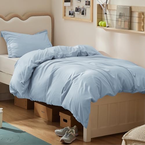 Bedsure Twin/Twin XL Duvet Cover, Double Brushed Bedding Set, Light Blue by BEDSURE
