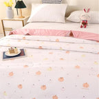 Coverless Duvet Single Double King Size, Reversible Summer Quilted Duvet Cosy and Lightweight Quilt Breathable Bedspreads Quilted Throw for Beds,Pink 2,200 * 230cm - Image 2