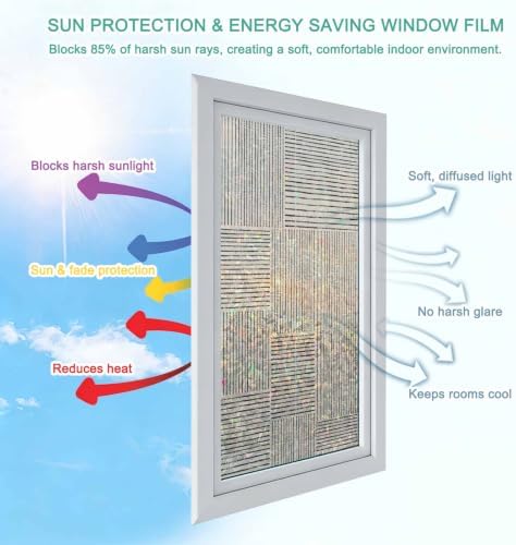 Window Privacy Film Static Cling, Black Modern Striped Decorative Stained Glass Window Film for Sliding Patio Doors/Living Room Glass Doors, Grid Line Blocks Farmhouse 29.5 x 78.7 Inches - Image 7
