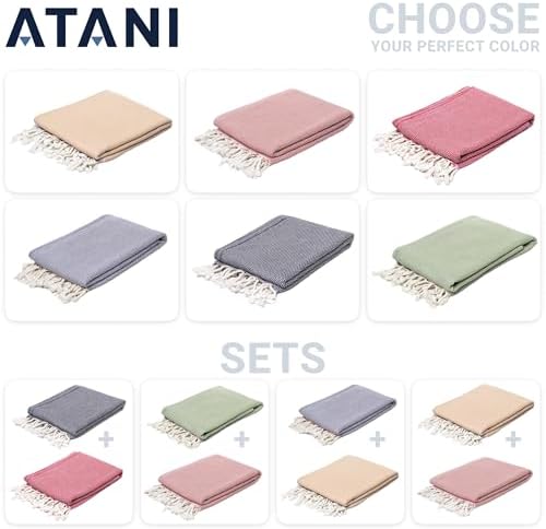 ATANI Turkish Beach Towel, Converts to a Bag, Oversized 100% Cotton Bath Towels Lightweight Quick-Dry Beach Blanket for Travel, Picnic, Camping, Yoga and Pool (Green + Bag, 35 inc x 69 inc) - Image 5