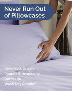 Queen Pillow Cases - 8 Pack Pillowcase Covers - 20" x 30" (Light Lavender) - Image 5