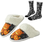 Fuzzy Slippers for Women Washable Cotton Slippers with Crew Socks by Unknown
