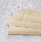 Mocassi Cali King Sheet Set - Luxury Hotel 1800 Premier Bedding Sheets & Pillowcases - Ultra Soft Breathable & Cooling Bed Sheets - Deep Pocket - Wrinkle Resistant - 4 Piece - Cali King, Cream - Image 4