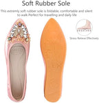 KUNWFNIX Women Ballet Flats Rhinestone Wedding Ballerina Shoes Foldable Sparkly Comfort Slip on Flat Shoes - Image 4