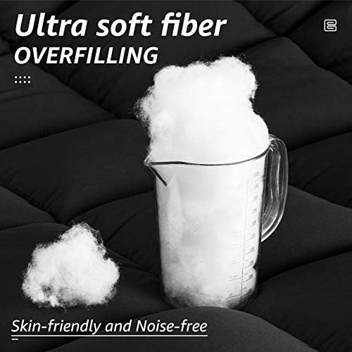 HYLEORY All Season Twin Size Bed Comforter - Cooling Down Alternative Quilted Duvet Insert with Corner Tabs - Winter Warm - Machine Washable - Dark Grey - Image 3