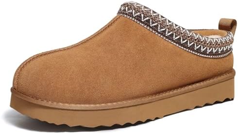 Litfun Women's Genuine Suede Fur Lined Slippers Fuzzy Winter House Shoes - Image 4