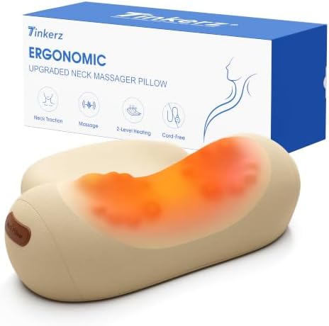 Shiatsu Neck Massager Pillow with Massage,Heat & Traction, Cordless,Oatmeal by CordlessNeckMassager