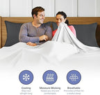 Kickoff Viscose Bamboo Pillowcase, Queen, Set of 2, 100% Organic Hidden Zippered Viscose Bamboo Pillow Case Queen Size, Cooling Pillow Cover for Hot Sleepers (20"x30", Pewter) - Image 7