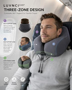 360° Travel Neck Pillow for Airplane – Memory Foam Travel Pillow with Head, Neck & Chin Support, Compact Airplane Pillow for Long Flights with Carrying Case - Image 3