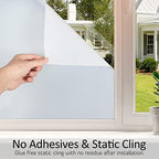 HIDBEA White Frosted Glass Window Privacy Film,Static Cling 35.4 in x 8.2 ft - Image 5