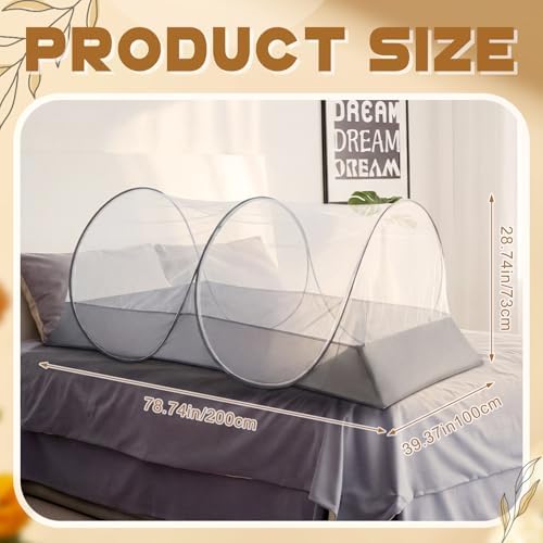 1 Pcs Mosquito Netting for Camping Bed 78 * 39 * 28 Inch, White - Image 2