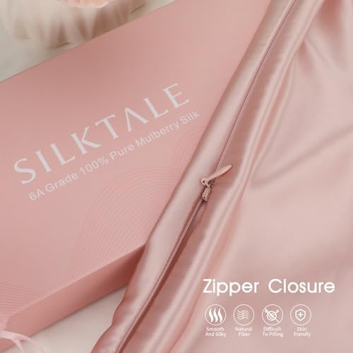 100% Mulberry Silk Toddler/Travel Pillowcase,Both Sides 19MM Silk Small Pillow Case with Hidden Zipper for Kids/Baby 1pc,Blush Pink,13"x18" - Image 2