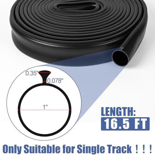 16.5FT Garage Door Seals Bottom Rubber, 0.35" Triangle Weather Stripping Seals for Single Track Weatherproofing Threshold Replacement Strip Fits 16.5FT Wide or Smaller Doors (16.5FT, Black) - Image 4