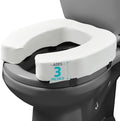 Lunderg Padded Toilet Seat Riser for Seniors - Adds 3 Inches. Universal Fit by LUNDERG